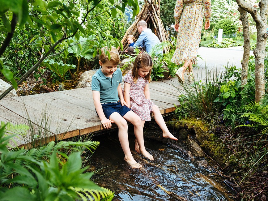 Prince George, Princess Charlotte, 2019 Chelsea Flower Show, Garden